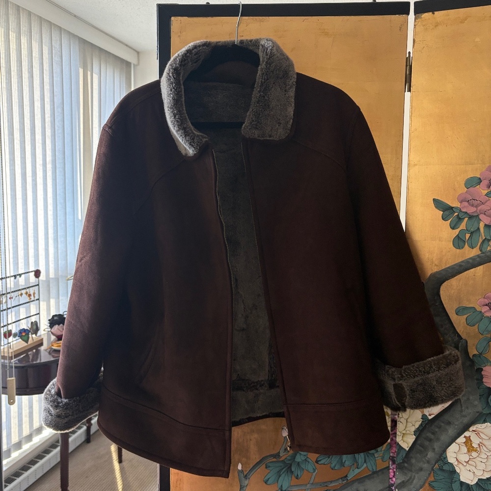 Brown Coat with Fur Details